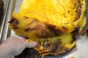 Peeling Roasted Pumpkin