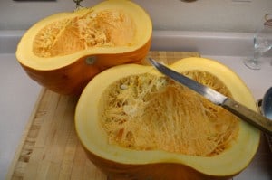 Pumpkin cut open