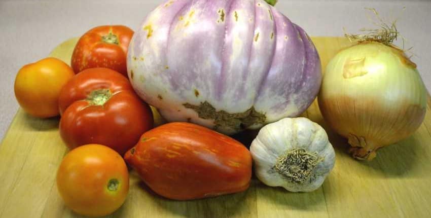 Sicilian Eggplant and Tomato Sauce Ingredients