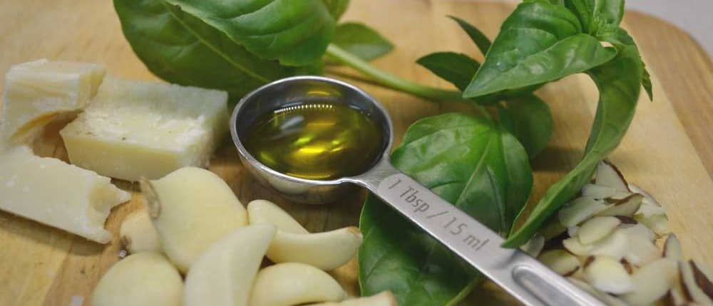 Ingredients for homemade pesto