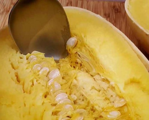 Removing Seeds from Spaghetti Squash