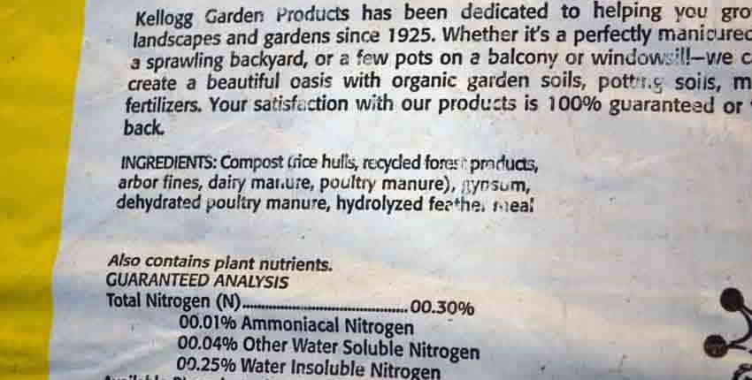 Kellog's Potting Soil Ingredients