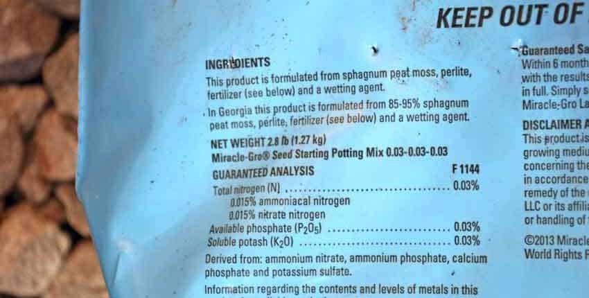 Miracle Gro Seed Starting Mix Ingredients