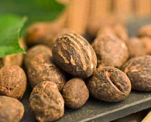 A close up of some nuts on a table