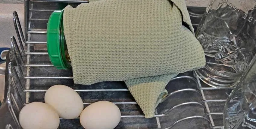 A close up of eggs on the grill