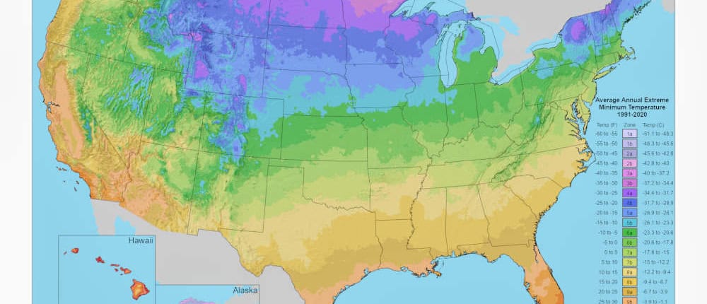 USDA Plant Hardiness Zone Map - 2023
