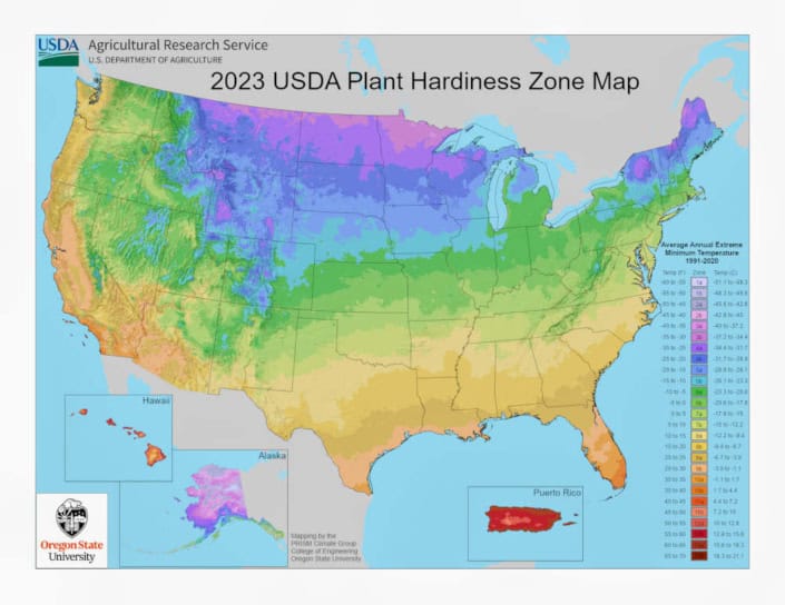 USDA National Map USDA Plant Hardiness Zone Map - 2023